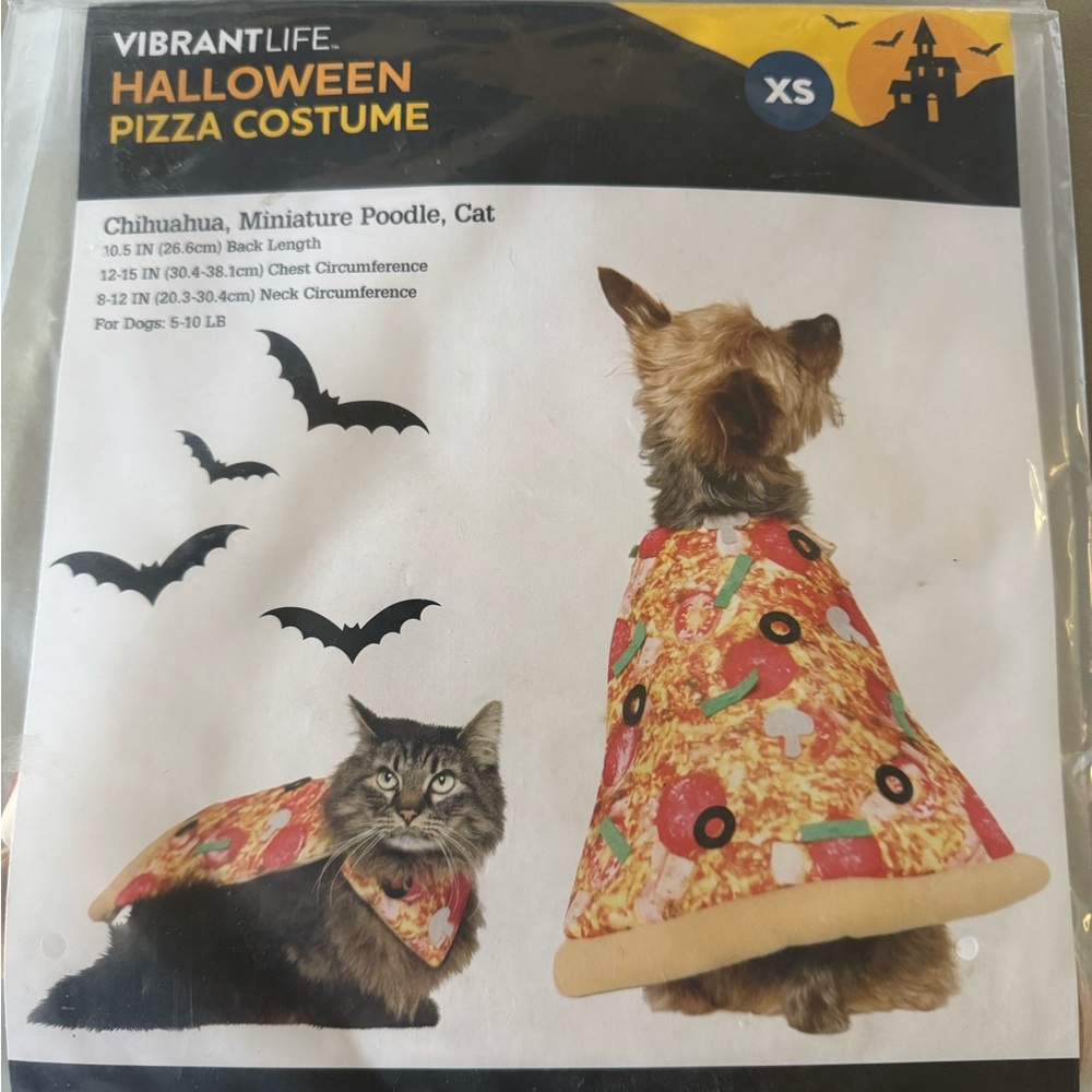New in Package Vibrant Life Pizza Slice Dog or Cat Costume Clothing Size  XS